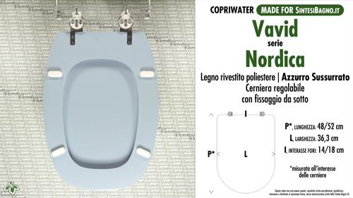 WC-Seat MADE for wc NORDICA VAVID Model. WHISPERED AZURE. Type DEDICATED