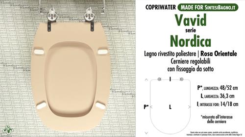 WC-Sitz MADE für wc NORDICA VAVID Modell. ROSA ÖSTLICH. Typ GEWIDMETER