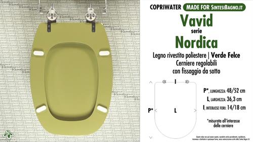 WC-Seat MADE for wc NORDICA/VAVID Model. FERN. Type DEDICATED. Wood Covered