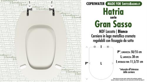 Abattant wc MADE pour GRAN SASSO HATRIA modèle. Type COMPATIBILE. MDF laqué