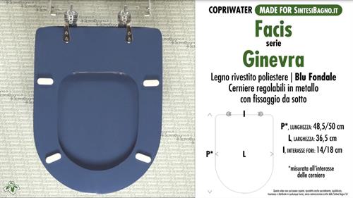 WC-Seat MADE for wc GINEVRA/FACIS-GSI Model. BACKDROP. Type DEDICATED