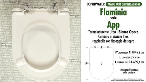 Abattant wc MADE pour APP FLAMINIA modèle. BLANC MAT. SOFT CLOSE. PLUS Quality