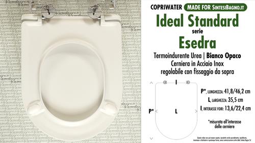 Abattant wc MADE pour ESEDRA IDEAL STANDARD modèle. BLANC MAT. SOFT CLOSE