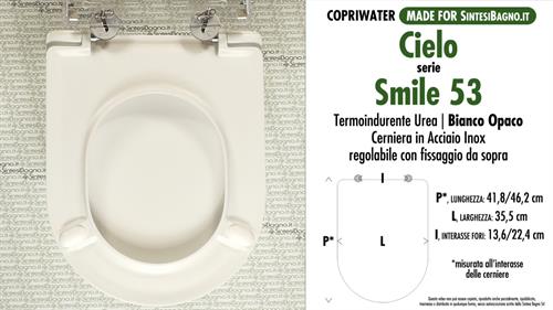 Abattant wc MADE pour SMILE 53 CIELO modèle. BLANC MAT. SOFT CLOSE. PLUS Quality