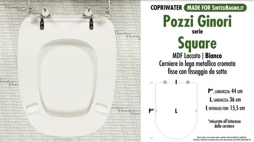 Abattant wc MADE pour SQUARE POZZI GINORI modèle. Type COMPATIBILE. MDF laqué