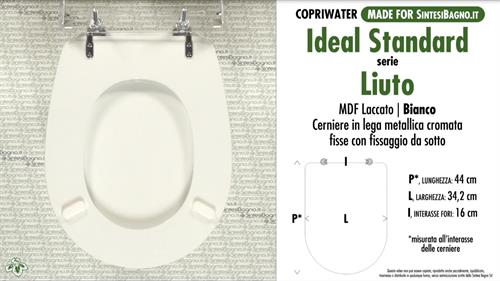Abattant wc MADE pour LIUTO IDEAL STANDARD modèle. Type COMPATIBILE. MDF laqué