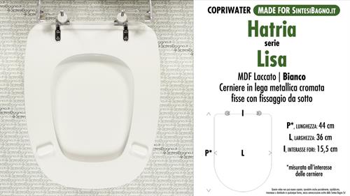 Abattant wc MADE pour LISA HATRIA modèle. Type COMPATIBILE. MDF laqué