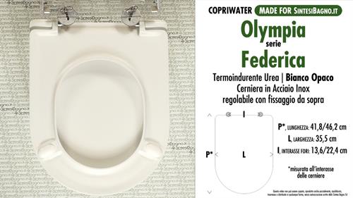 WC-Sitz MADE für wc FEDERICA OLYMPIA Modell. MATT WEISS. SOFT CLOSE