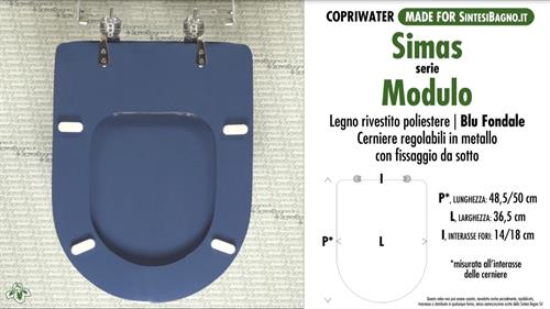 WC-Seat MADE for wc MODULO/SIMAS Model. BACKDROP. Type DEDICATED