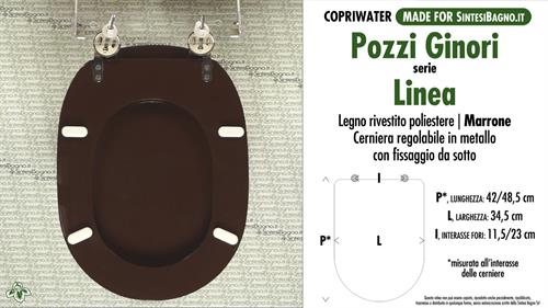 WC-Sitz MADE für wc LINEA POZZI GINORI Modell. BRAUN. Typ GEWIDMETER