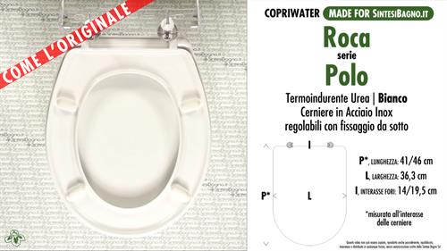 WC-Seat POLO ROCA model. Type “LIKE ORIGINAL”. Duroplast