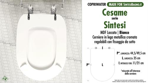 WC-Seat MADE for wc SINTESI CESAME Model. Type COMPATIBILE. MDF lacquered