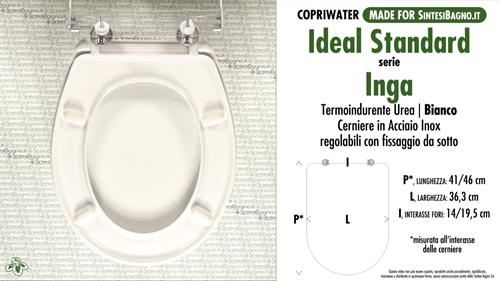 WC-Seat MADE for wc INGA IDEAL STANDARD model. Type COMPATIBLE. Cheap