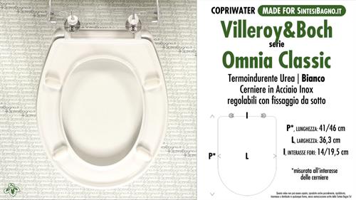 COPRIWATER per wc OMNIA CLASSIC. VILLEROY&BOCH. Ricambio COMPATIBILE. Economico