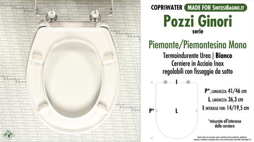 WC-Sitz MADE für wc PIEMONTE PIEMONTESINA MONOBLOCCO POZZI GINORI Modell