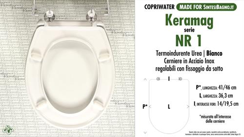 Abattant wc MADE pour RENOVA NR 1 KERAMAG modèle. Type COMPATIBLE. Économique