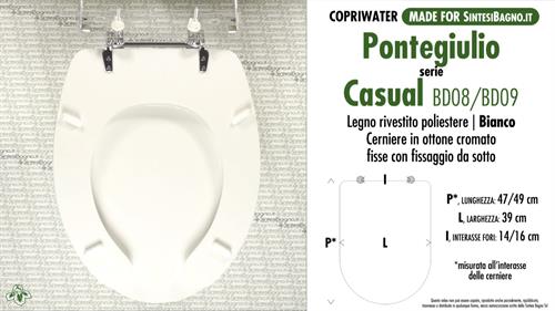 WC-Seat for wc DISABLED/SENIOR CITIZENS: PONTE GIULIO. Serie Casual/BD08-BD09