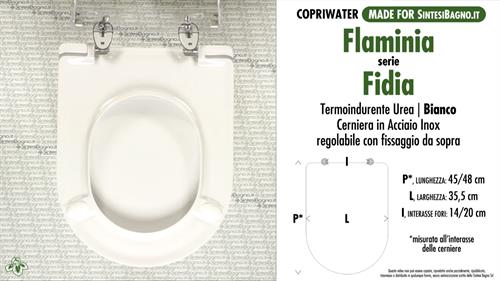 Abattant wc MADE pour FIDIA FLAMINIA modèle. PLUS Quality. Duroplast. Fix GOCCIA