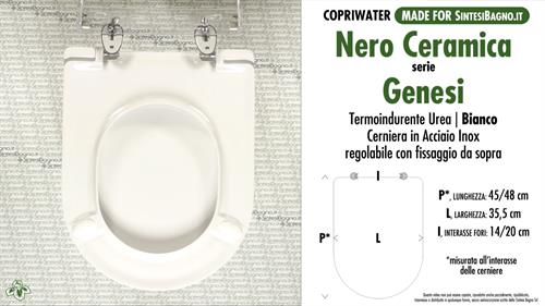 Abattant wc MADE pour GENESI VULCANO/NERO CERAMICA modèle. Fix GOCCIA
