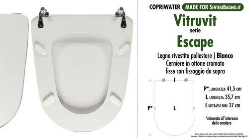 WC-Seat MADE for wc ESCAPE VITRUVIT Model. Type DEDICATED. Wood Covered