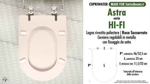 WC-Sitz MADE für wc HI-FI ASTRA Modell. ROSA WISPERTE. Typ GEWIDMETER