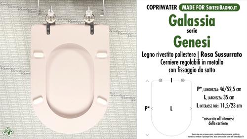 WC-Seat MADE for wc GENESI GALASSIA Model. WHISPERED PINK. Type DEDICATED