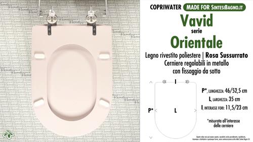WC-Seat MADE for wc ORIENTALE VAVID Model. WHISPERED PINK. Type DEDICATED