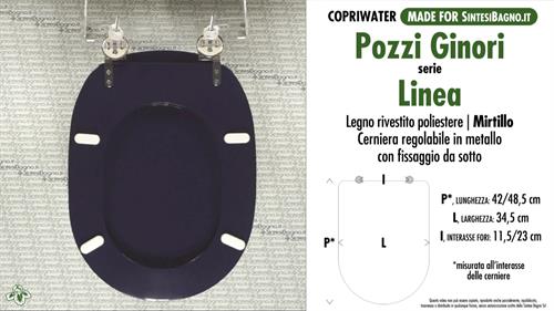 WC-Seat MADE for wc LINEA/POZZI GINORI Model. BLUEBERRY. Type DEDICATED