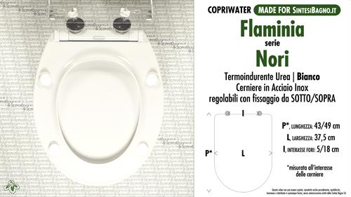 Abattant wc MADE pour NORI FLAMINIA modèle. SOFT CLOSE. Type COMPATIBLE
