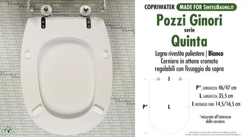 WC-Seat MADE for wc QUINTA POZZI GINORI Model. Type DEDICATED. Wood Covered