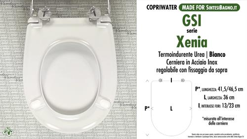 WC-Seat MADE for wc XENIA GSI model. PLUS Quality. Duroplast