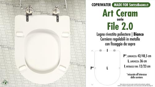 WC-Sitz MADE für wc FILE 2.0 ART CERAM Modell. Typ GEWIDMETER