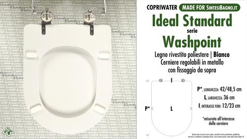 WC-Seat MADE for wc WASHPOINT IDEAL STANDARD Model. Type DEDICATED. Wood Covered