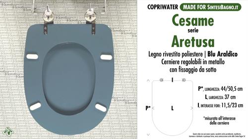 WC-Sitz MADE für wc ARETUSA CESAME Modell. HERALDIC BLUE. Typ GEWIDMETER