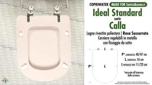 WC-Seat MADE for wc CALLA IDEAL STANDARD Model. WHISPERED PINK. Type DEDICATED