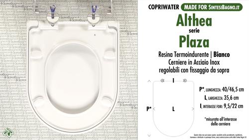 WC-Seat MADE for wc PLAZA/ALTHEA model. Type DEDICATED. Thermosetting