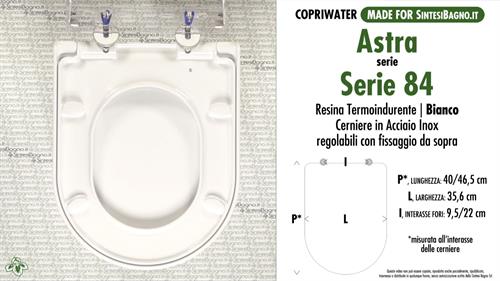 WC-Sitz MADE für wc SERIE 84/ASTRA Modell. Typ GEWIDMETER. Duroplastischen