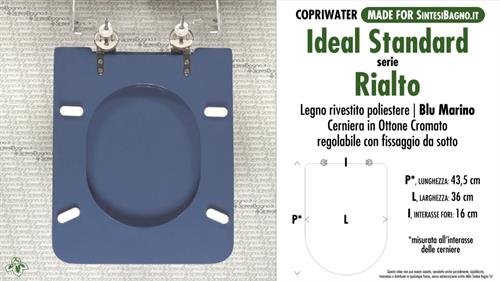 WC-Sitz MADE für wc RIALTO IDEAL STANDARD Modell. MARINEBLAU. Typ GEWIDMETER