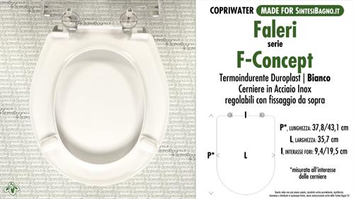 WC-Seat MADE for wc F-CONCEPT FALERI Model. Type COMPATIBILE. Duroplast
