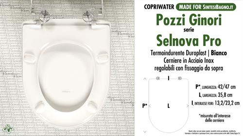 WC-Sitz MADE für wc SELNOVA PRO POZZI GINORI Modell. Typ GEWIDMETER. Duroplast