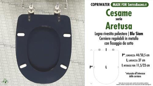 WC-Sitz MADE für wc ARETUSA CESAME Modell. SIAMBLAU. Typ GEWIDMETER