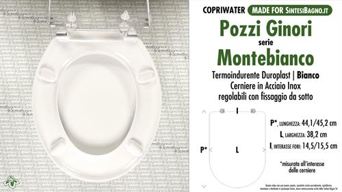 Abattant wc MADE pour NOVECENTO POZZI GINORI modèle. Type COMPATIBILE. Duroplast