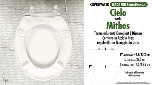 Abattant wc MADE pour MITHOS CIELO modèle. Type COMPATIBILE. Duroplast