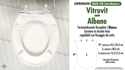 WC-Seat MADE for wc ALBANO VITRUVIT Model. Type COMPATIBILE. Duroplast