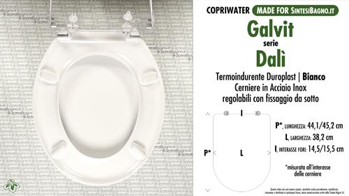 Abattant wc MADE pour DALI' GALVIT modèle. Type COMPATIBILE. Duroplast