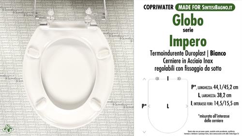 Abattant wc MADE pour IMPERO GLOBO modèle. Type COMPATIBILE. Duroplast