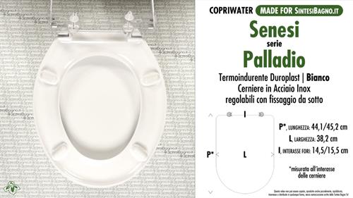 Abattant wc MADE pour PALLADIO SENESI modèle. Type COMPATIBILE. Duroplast