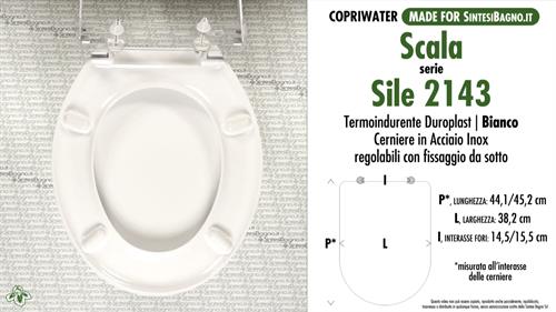 WC-Seat MADE for wc SILE 2143 SCALA Model. Type COMPATIBILE. Duroplast