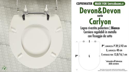 WC-Seat MADE for wc CARLYON DEVON&DEVON Model. Type DEDICATED. Wood Covered