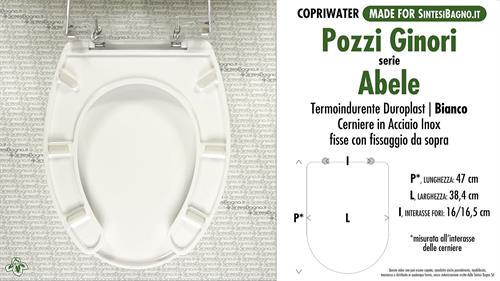 WC-Seat for wc DISABLED. POZZI GINORI ABELE. Type DEDICATED. Duroplast